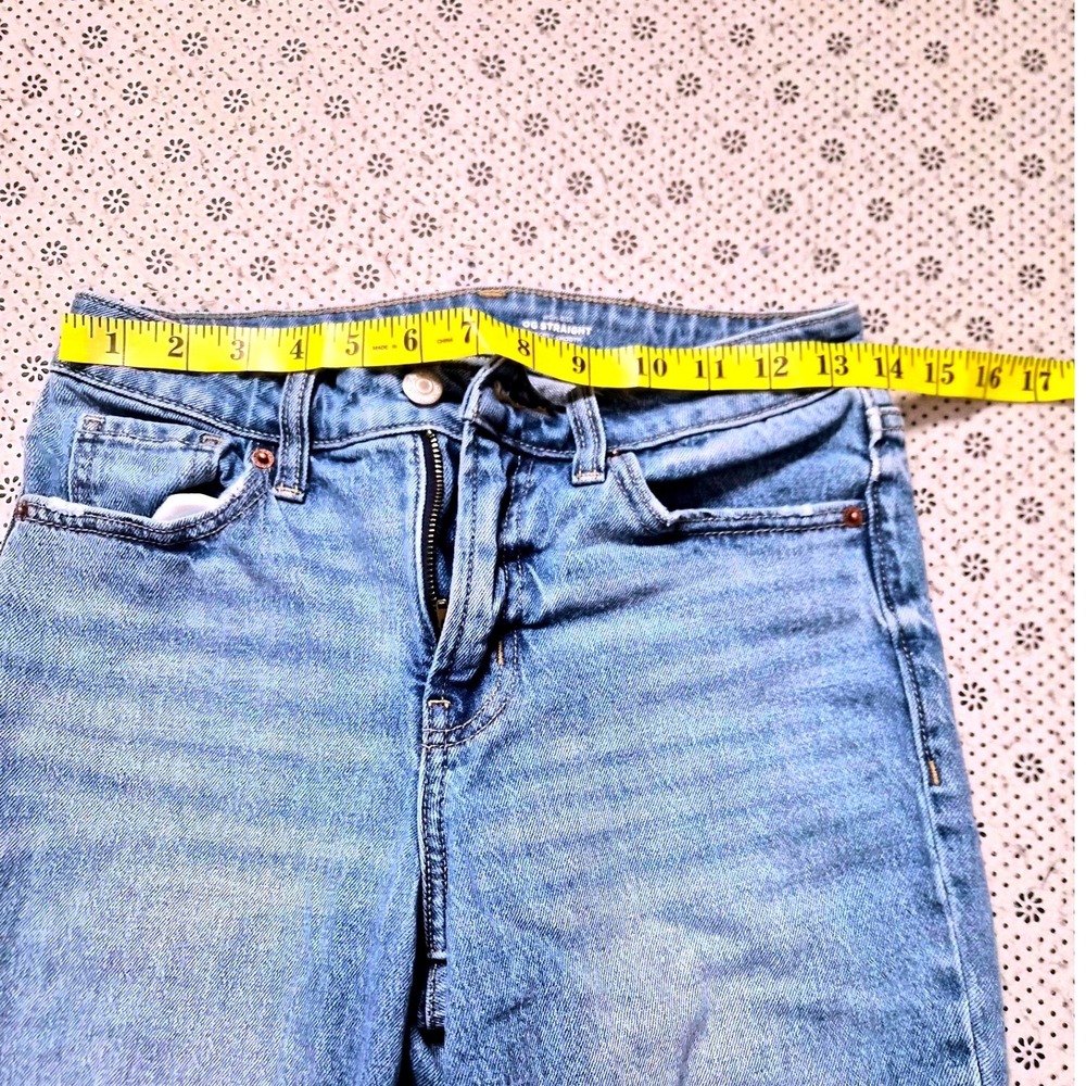 Old Navy OG Straight High-Rise Light Wash Blue Denim Jeans Womens Size 2 - Picture 3 of 8